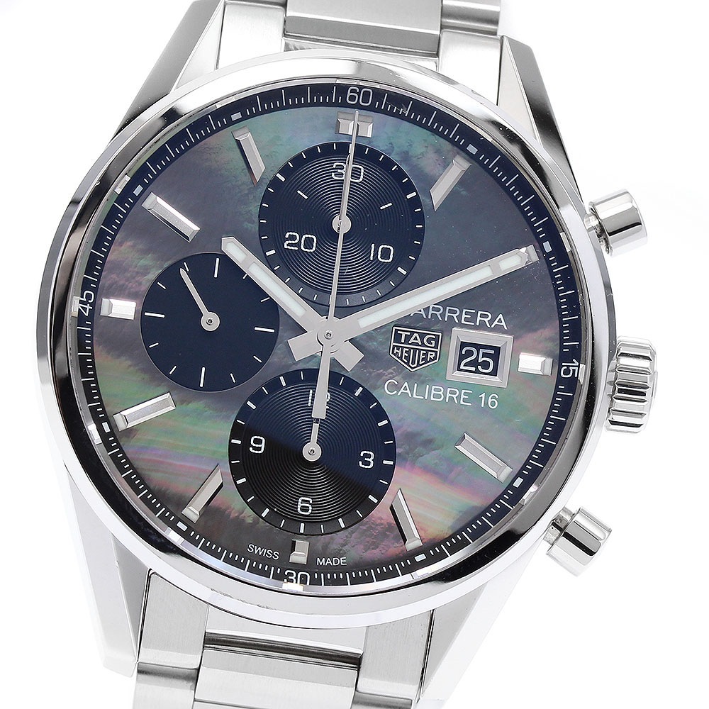 タグホイヤー TAG HEUER CBK2116 カレラ キャリバー16 クロノグラフ 自動巻き メンズ 良品 箱・保証書付き_902964【中古】