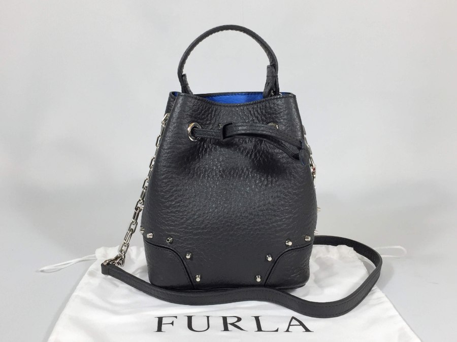 ショルダーバッグ ステイシー ハンドバッグ レザー ブラック 中古品