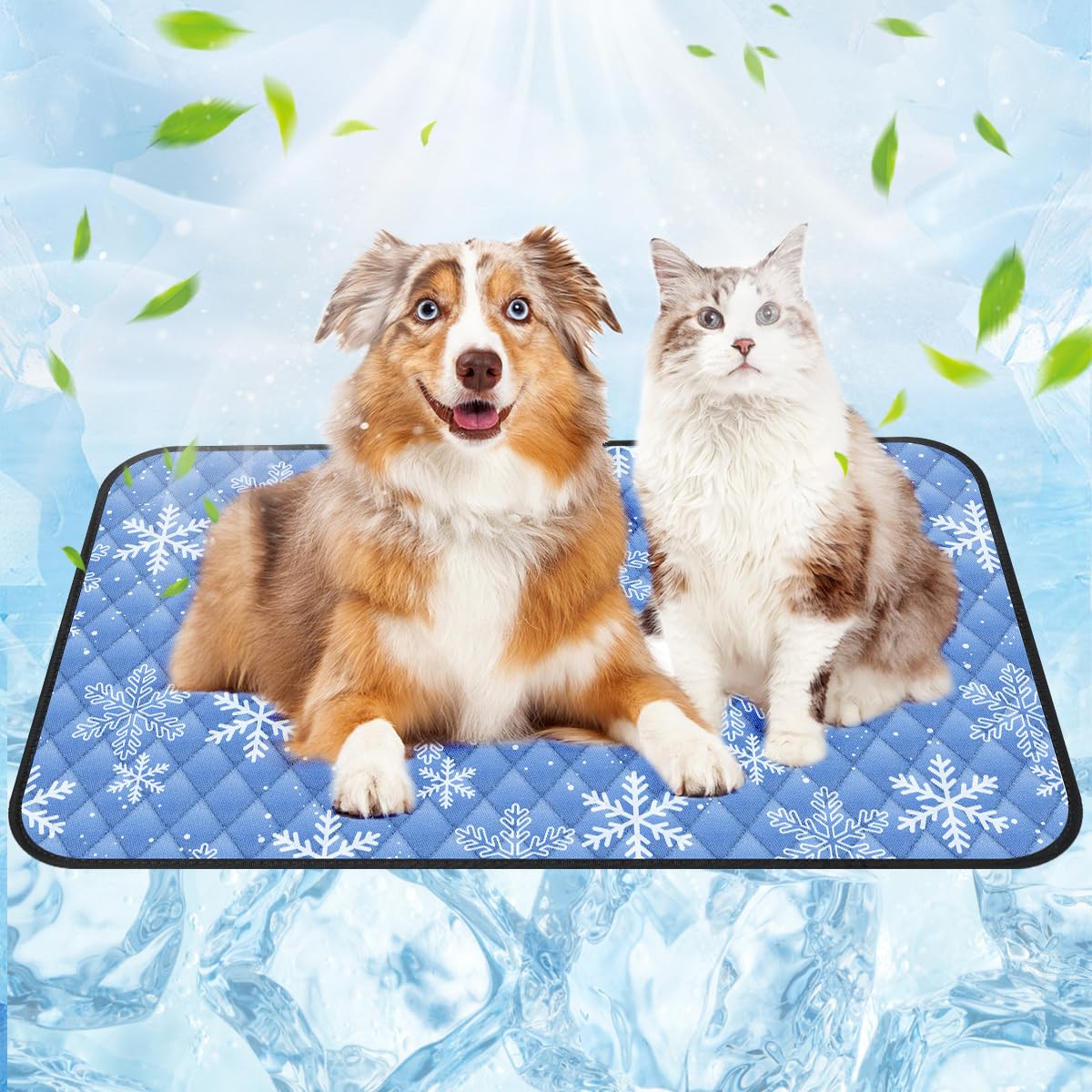 Lokulula 犬 ひんやりシート ペット 冷却マット 接触冷感 犬 ベッド 夏 ひんやりマットおしっこマット 防水 洗える 漏れ防止 滑り止め付 犬 中型 大型 暑さ対策