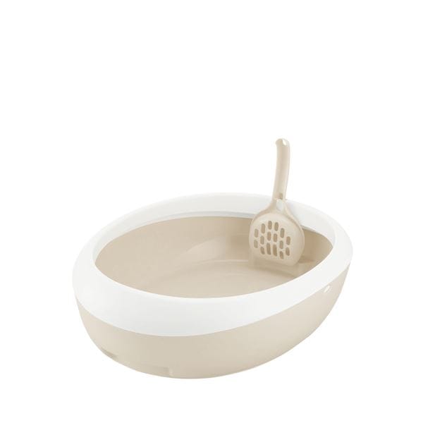 (まとめ)ラプレ ネコトイレ M ホワイト (ペット用品) (×5セット)