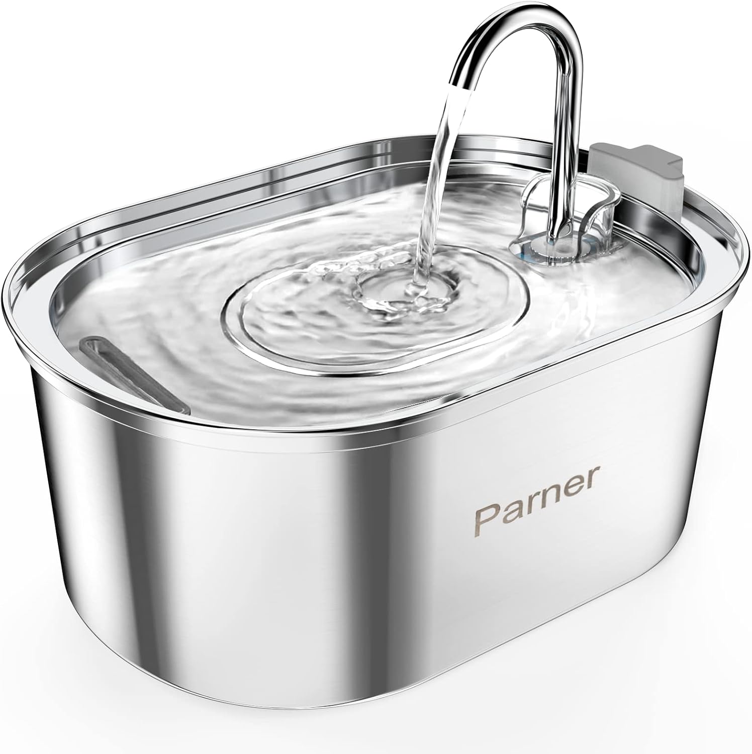 2025新登場＊推奨】 Parner 猫 自動給水器 ステンレス製 ペット給水器 水飲み器 循環式 静音 節電 省エネルギー 3.2L大容量 蛇口式設計 猫 犬 鳥用 多頭飼い/お留守番対応 フィルタ