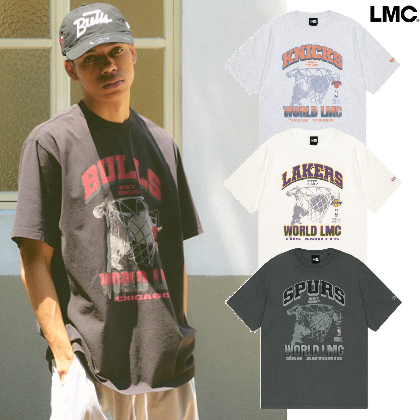 X NBA WORLD TEE 4色 新商品 新学期 韓国人気 韓国ファッション 男女共用 カップルアイテム ストリートファッション 夏ファッション 7,395円