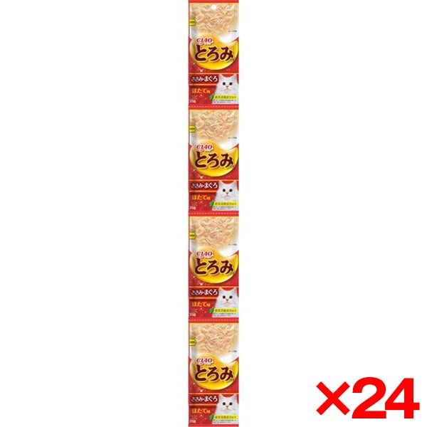 24個セット CIAO とろみプチ 4連パックささみまぐろ ほたて味 35g×4