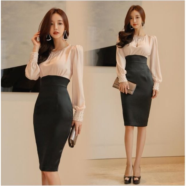 ワンピース ラウンドカラー タイトワンピース レディース オフィス カジュアルワンピース デート エ