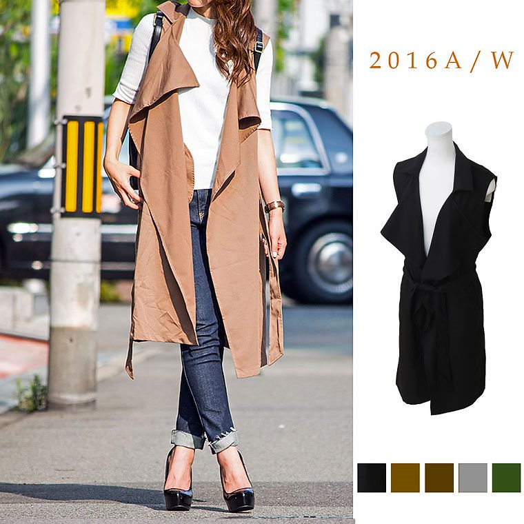 Qoo10 ファッションレター 17冬春 ジレンチ オータムコート レディース服