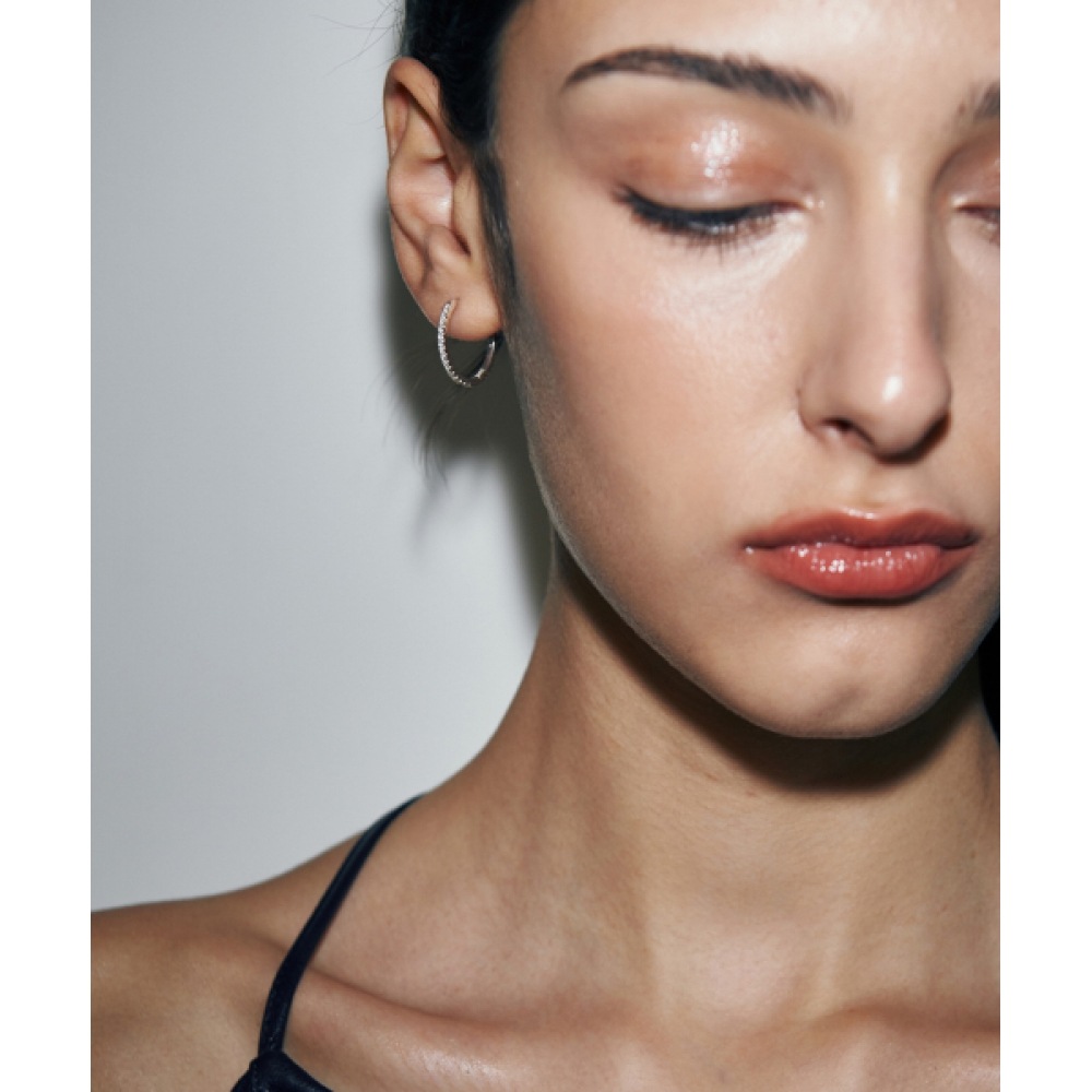 VERTE Deux.silver.227 / grand anse dew earring