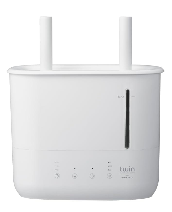 全国送料無料 アピックス(APIX INTL) APIX 上部給水超音波式ツイン加湿器 4.5L大容量タンク アロマ 自動オフタイマー パワフル加湿 AHD-200WH