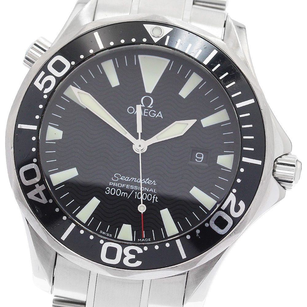 オメガ OMEGA 2264.50 シーマスター300 デイト クォーツ メンズ 保証書付き_894316【中古】