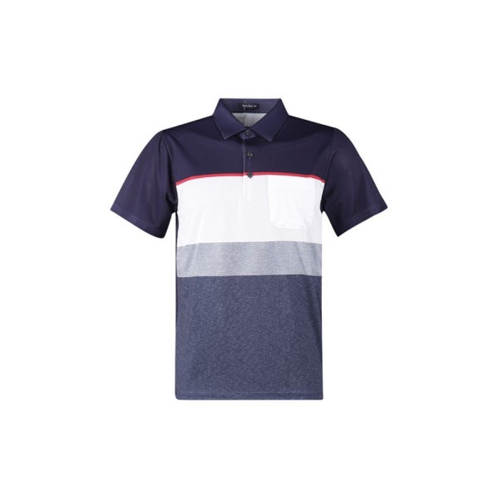 (ラックスゴルフ) ラックスゴルフニューエースメンズクラシックカラーブロック半袖ゴルフシャツ AE4M401