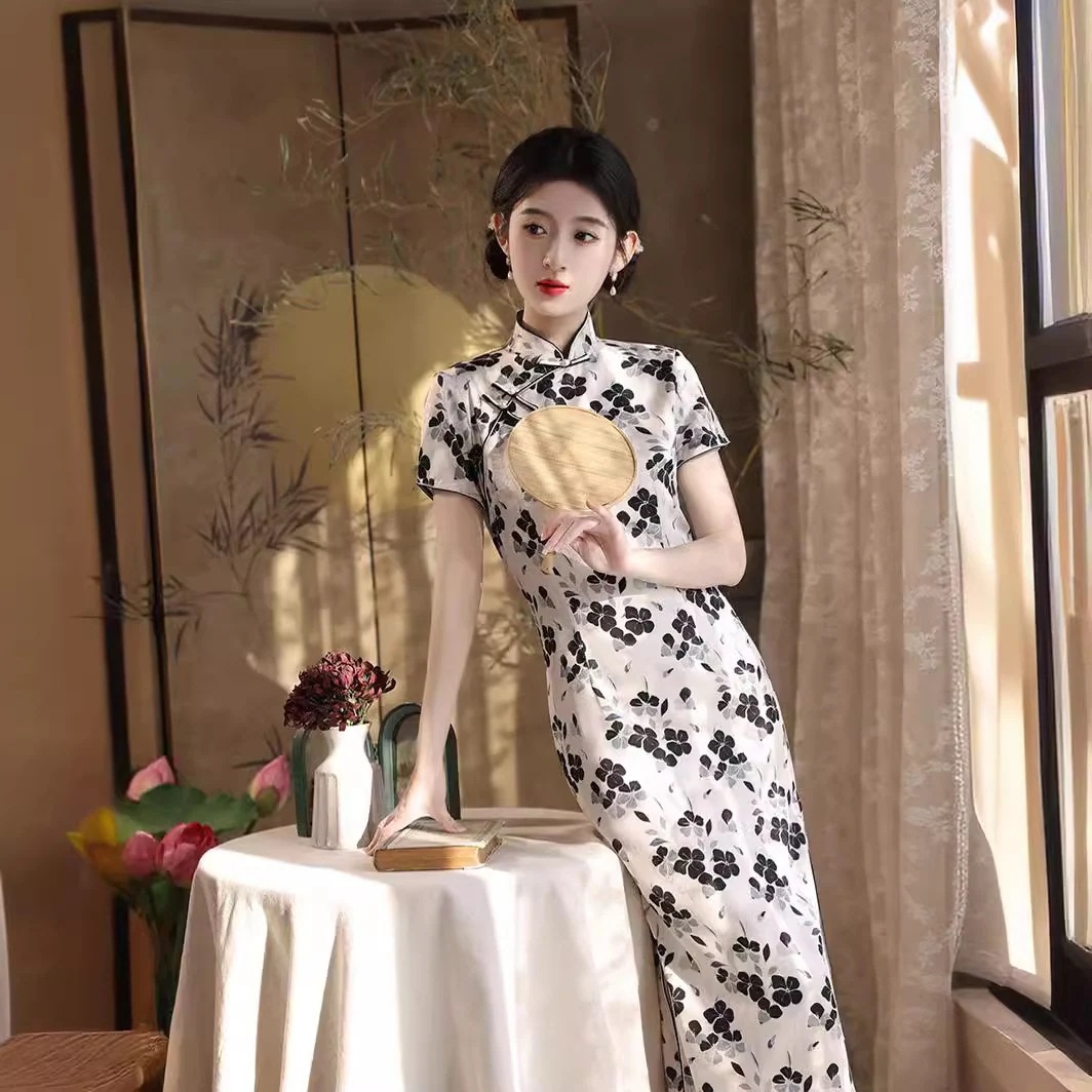 2024春夏改良チャイナドレスデイリースリムヤングスタイル文学チャイナドレス 4,832円