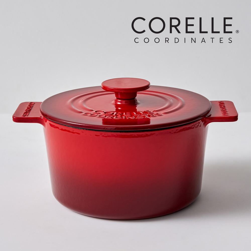 アシュリー鋳鉄ノンスティックシチューポット (18cm) レッド