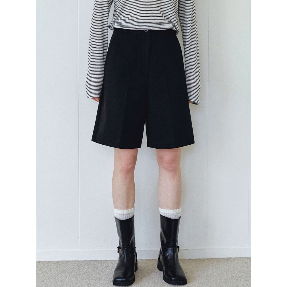 LOEIL オータムコットンバミューダパンツブラック