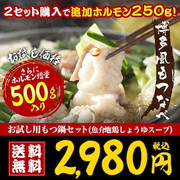 ★どカンとホルモン500g!!お試し博多もつ鍋2-3人前セット ホルモン500g 送料無料 もつ鍋 厳選牛ホルモンたっぷり お取り寄せ モツ鍋