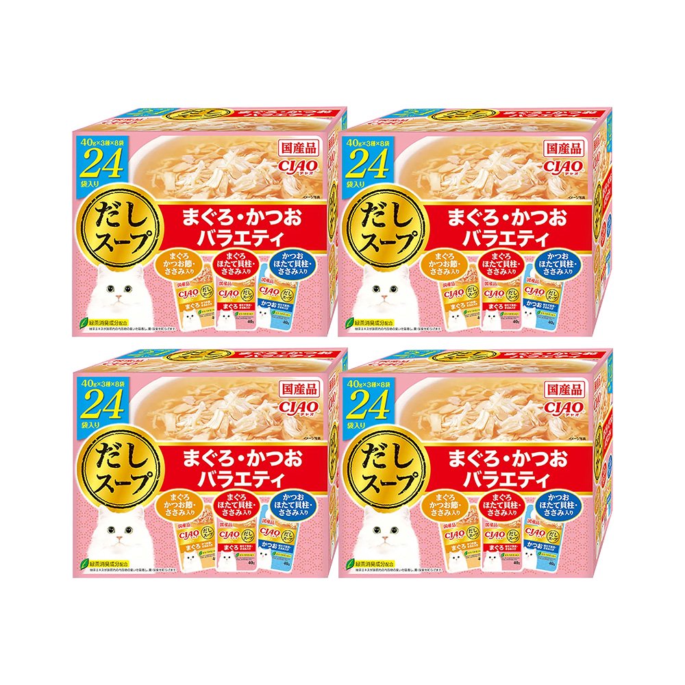 いなば　ＣＩＡＯ　だしスープ　２４袋入り　まぐろ・かつおバラエティ　４０ｇX２４袋X４　ＣＲＣ35―04―25―00―00