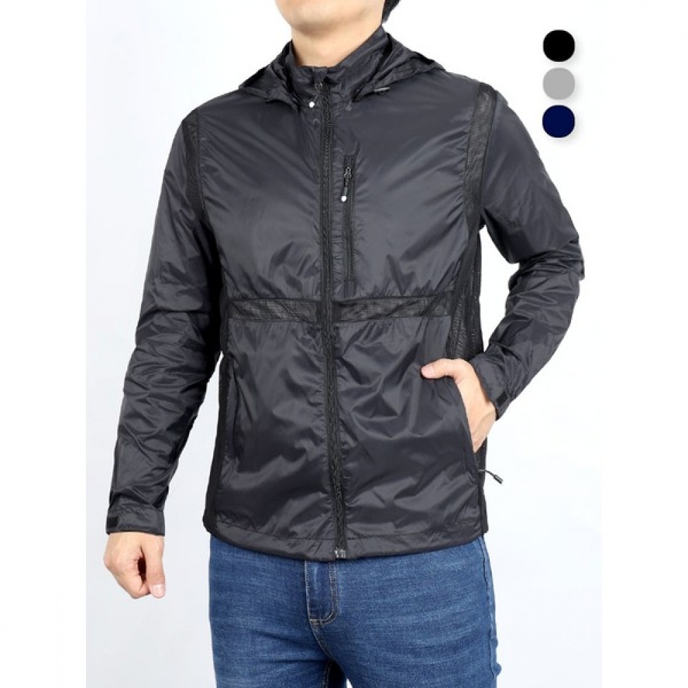 (ノーブルジーンズ) Q MC メッシュウィンドブレーカーメンズジャケットサマー軽量薄手アウターメッシュウィンドブレーカー