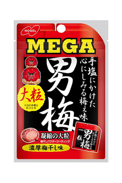 他サイト： ノーベル製菓 メガ男梅粒 30g ×6袋の商品画像