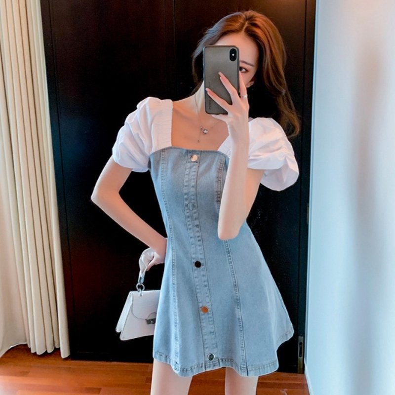 夏 ワンピース ロングワンピース Aライン デニム レディース 20代 30代 40代 着痩せ オシャレ お出かけ 上品 新作 可愛い