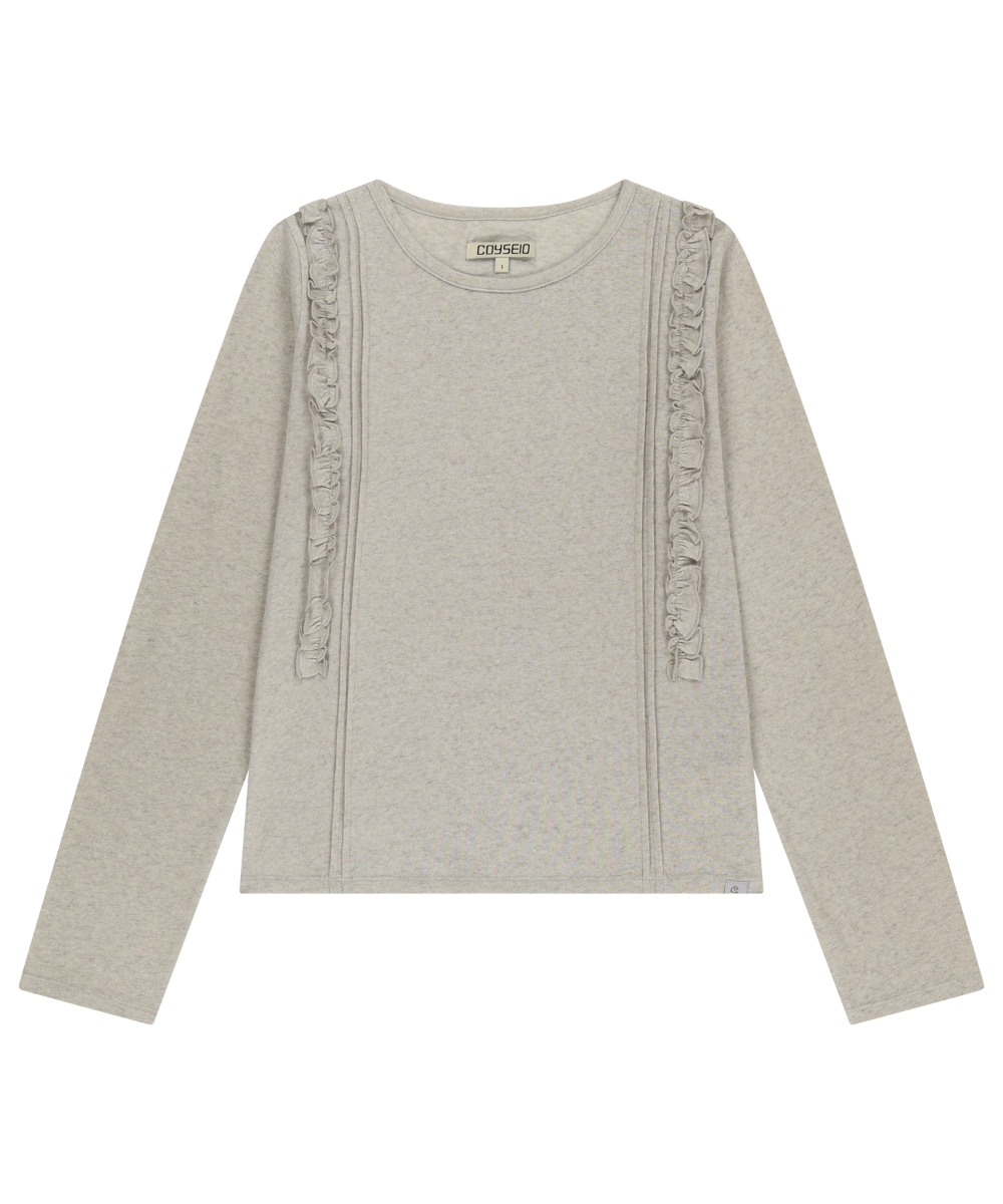 【COYSEIO】26SS DOUBLE RUFFLE LONG SLEEVE : OATMEAL