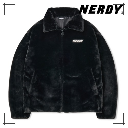 NERDY 公式正規品 ファージャケット Mully Eco Fur Jacket Black