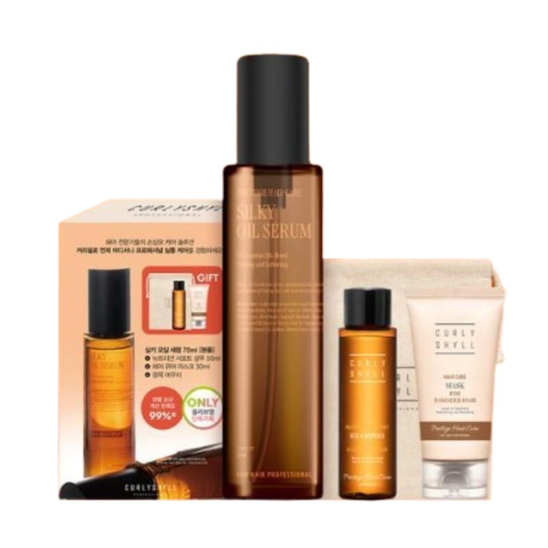 シルキーオイル セラム70ml 企画(+シャンプー50ml+マスク30ml+ポーチ) 韓国コスメ 保湿 ダメージケア ヘアパック