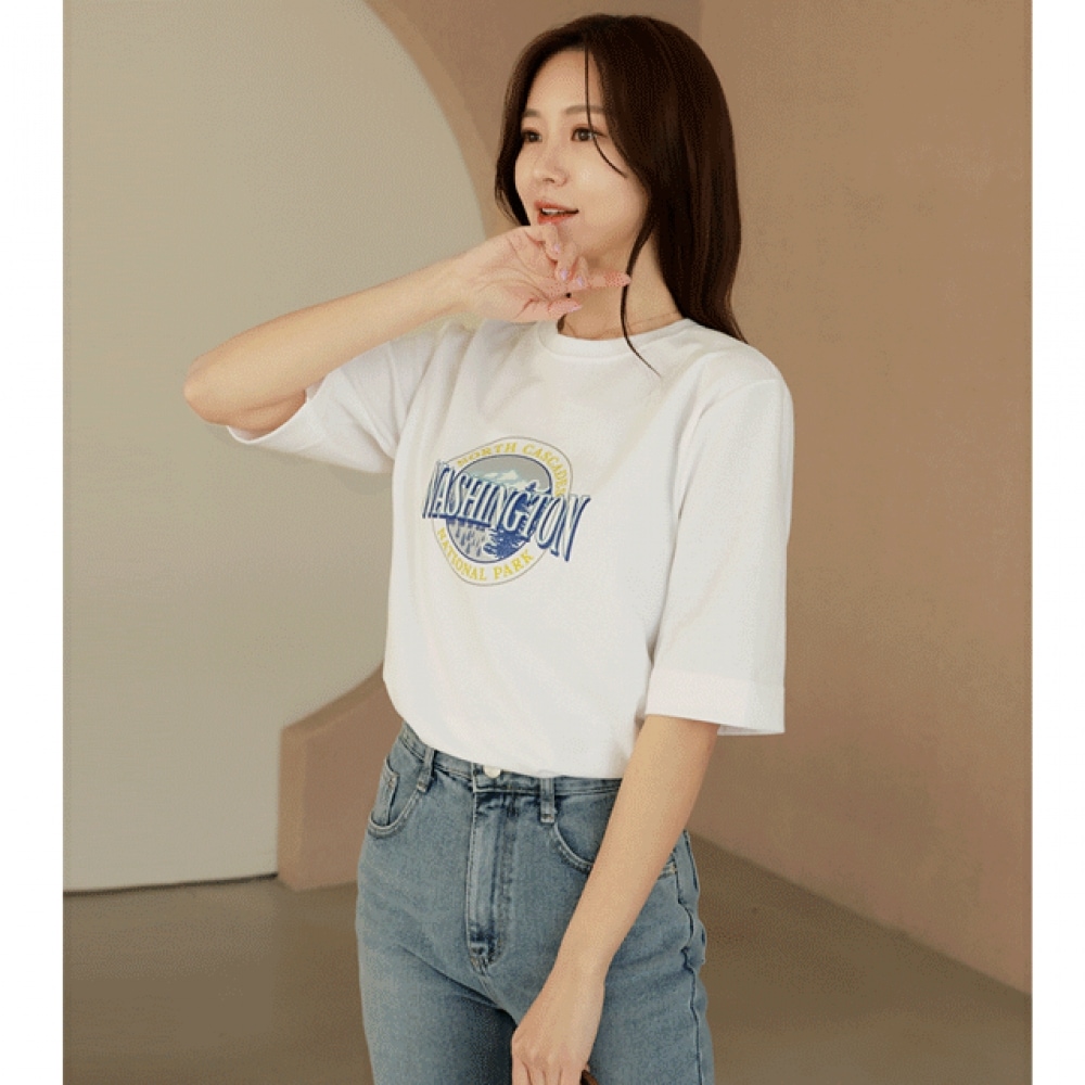 Click & Funny Pell ワシントンプリント T シャツ