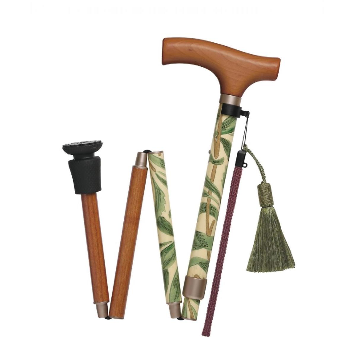 フジホーム ウィリアム・モリス 折畳 ステッキ ウィローボウ　杖 10段階調節 歩行サポート 母の日 父の日 プレゼント 化粧箱入り WB5109 敬老の日