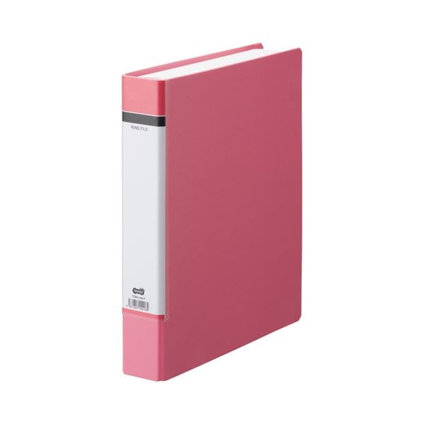 （まとめ） TANOSEE Oリングファイル（貼り表紙） A4タテ 2穴 330枚収容 背幅53mm ピンク 1冊 30セット