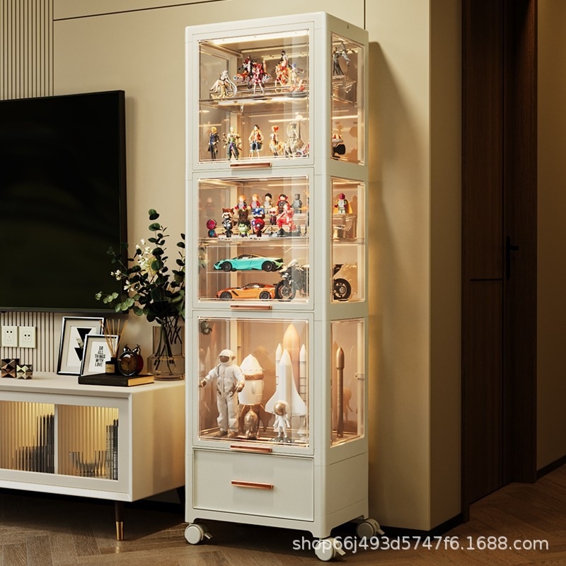 手作りレゴディスプレイキャビネットライト付きギフトキャビネット家庭用防塵モデルガラスキャビネットライト高級バッグおもちゃディスプレイキャビネット