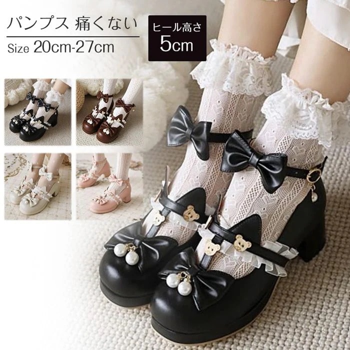 【即納】Lolita お嬢様風 コスプレ靴 蝶結び レディース ロリータ風 ロリータ靴 レディース 手作リ メイド 靴 エレガント 歩きやすい 通気性 人気 美脚 カコイイ 美脚 ロリータ
