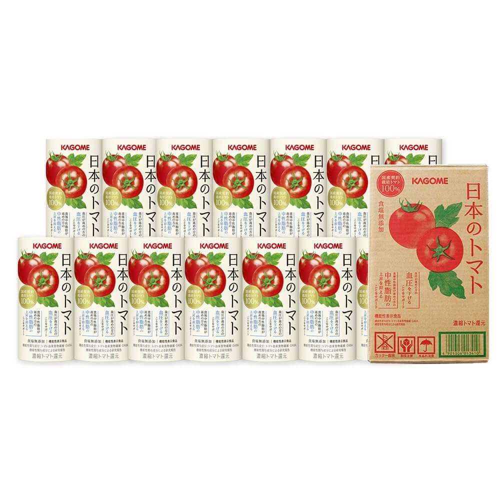 カゴメ 日本のトマト（トマトジュース）195g×30本／1ケース ギフト お中元 夏ギフト 内祝い 仕送り 機能性表示食品 血圧 中性脂肪