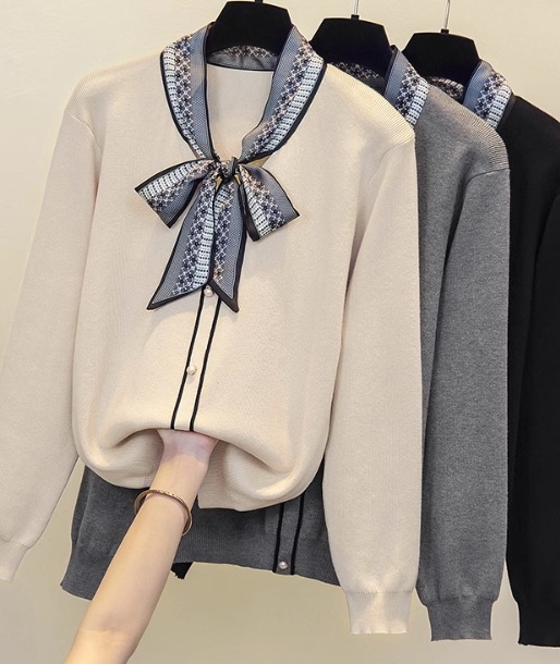 レディース トップス ニット セーター 長袖 切り替え リボン かわいい 大人可愛い きれいめ シンプル 上品 おしゃれ ガーリー ルーズ ラブリー ナチュラル 無地 春 秋 オフィス ビジネス OL