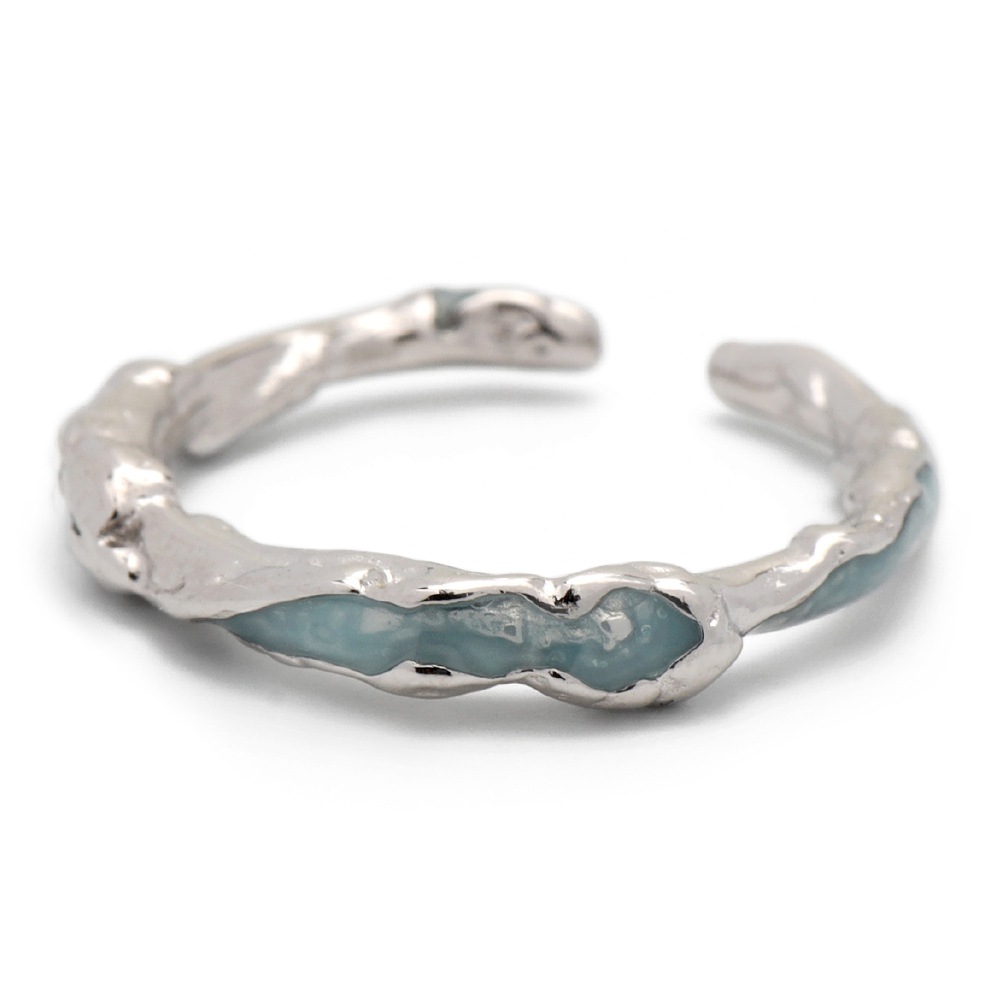 925 シルバーの間から覗く艶のあるエナメルが魅力的なリング [cr549]