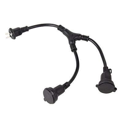 他サイト： NICOH(ニコー) 防雨型 分配コード 2分配 15A 合計1500Wまで 耐トラッキングカバー付 NCT-DB2WP 屋外防雨型の2分配コード 一つの電源を2分配できるから屋外作業やイルミネーショの商品画像