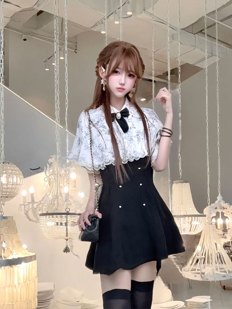 【送.料.無.料.急速発送】ケープスーツレースマントワンピース2点セット