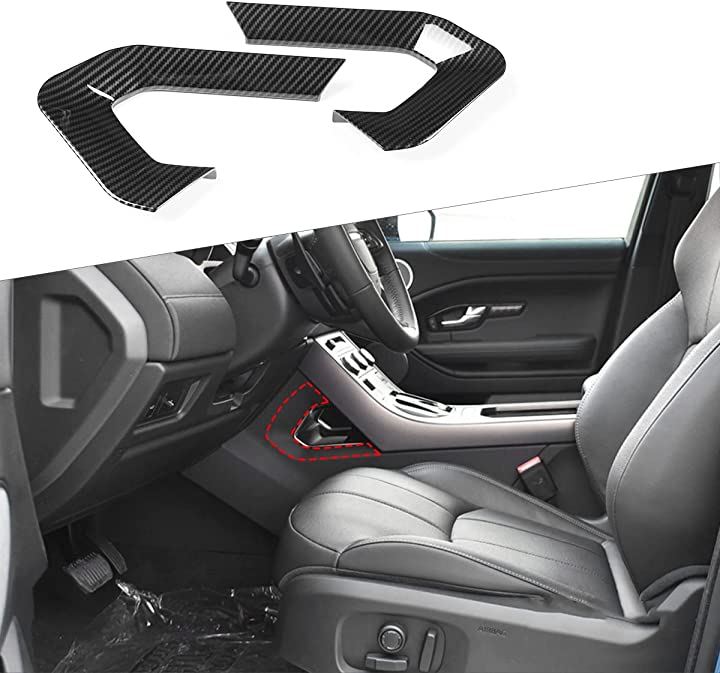 ランドローバー・レンジローバーイヴォーク 2012-2018に適用 車のセンターコンソール側面のU字型トリム ２点セット(カーボン調)