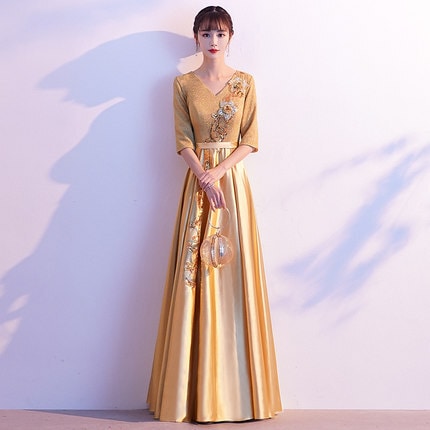 Vネックロングワンピース ワンピース フレアワンピース ワンピドレス ロング ロング丈 マキシ マキシ丈 袖あり 長袖 Vネック フレア Aライン ウエストマーク ハイウエスト ポリエステル かわいい