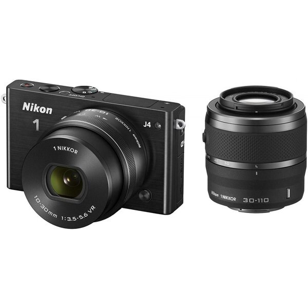 【中古】ニコン Nikon J4 ダブルズームキット ブラック J4WZBK SDカード付き