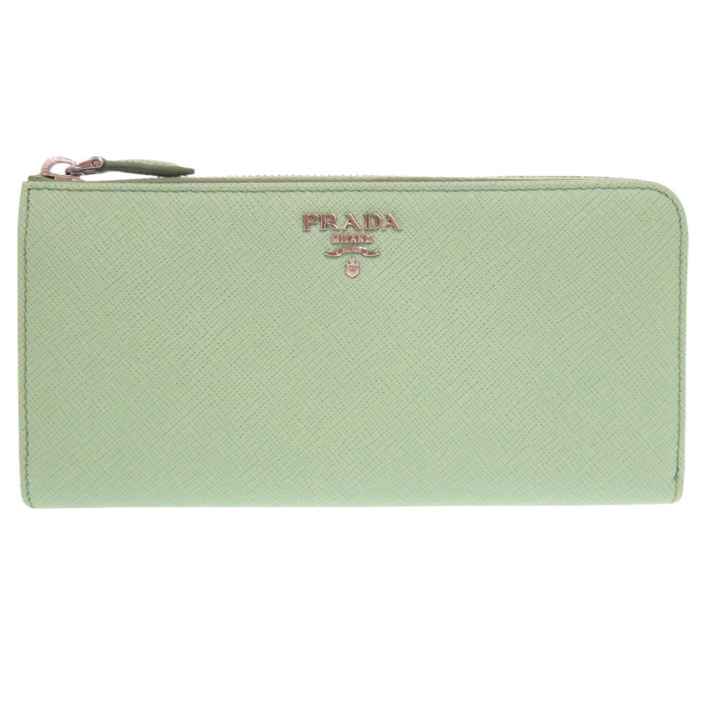 新品同様 L字ファスナー 長財布 レザー/サフィアーノレザー グリーン 0372【中古】 レディース