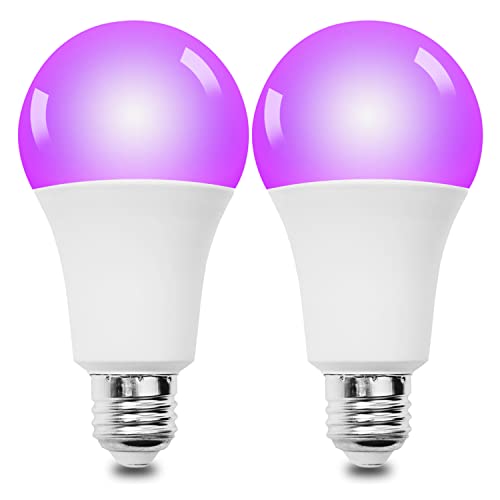 ブラックライト 電球 LED紫外線ランプ 9W UV蓄光ライト 間接照明 パーティー ハロウィン 雰囲気 偽札対策 蓄光素材照明 鉱物鑑定 ペットのオシッコ 見えない汚れ確認 異物発見 (LED紫光電