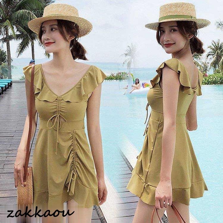 水着 レディース 体型カバー 水着ワンピース型 サロベット水着 黒フレア ショットパンツ 小胸バンドゥ 40代 オシャレ韓国風 スイムウェア ママ水着 学生 4,887円