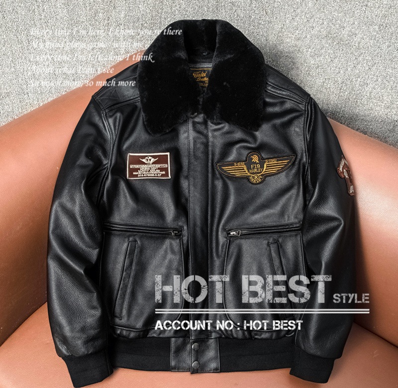 カウハイド TYPE G-1 ムートン 刺 フライトジャケット ギフト メンズ 革ジャン ボマー ボンバー 襟 羊毛 牛革