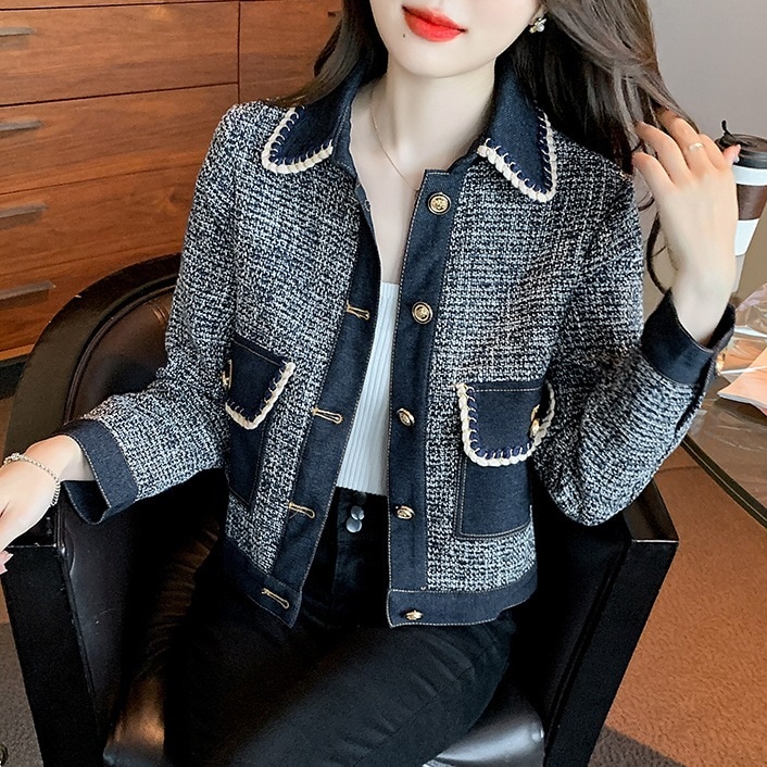 ツイード ジャケット ポケット付 襟付き 上品 清楚 おしゃれ キラキラ 袖あり かわいい 大人可愛い フェミニン 大人女子 ラブリー フォーマル 個性的 存在感 抜け感 スーツ 二次会 合コン 食事