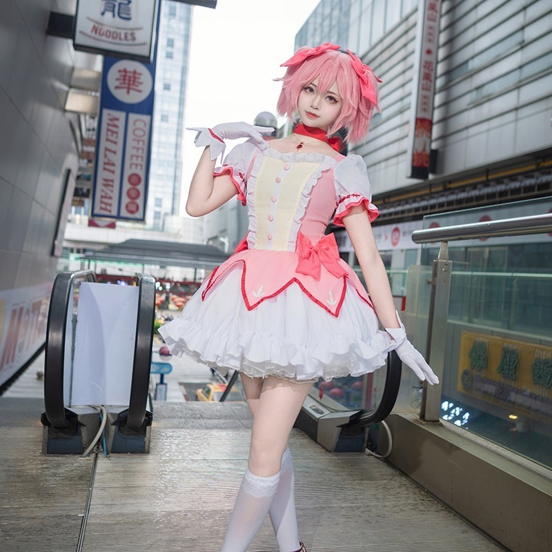 魔法少女まどか戦闘服鹿目円香安那そフルセットコスプレ戦闘変身服ロリータ