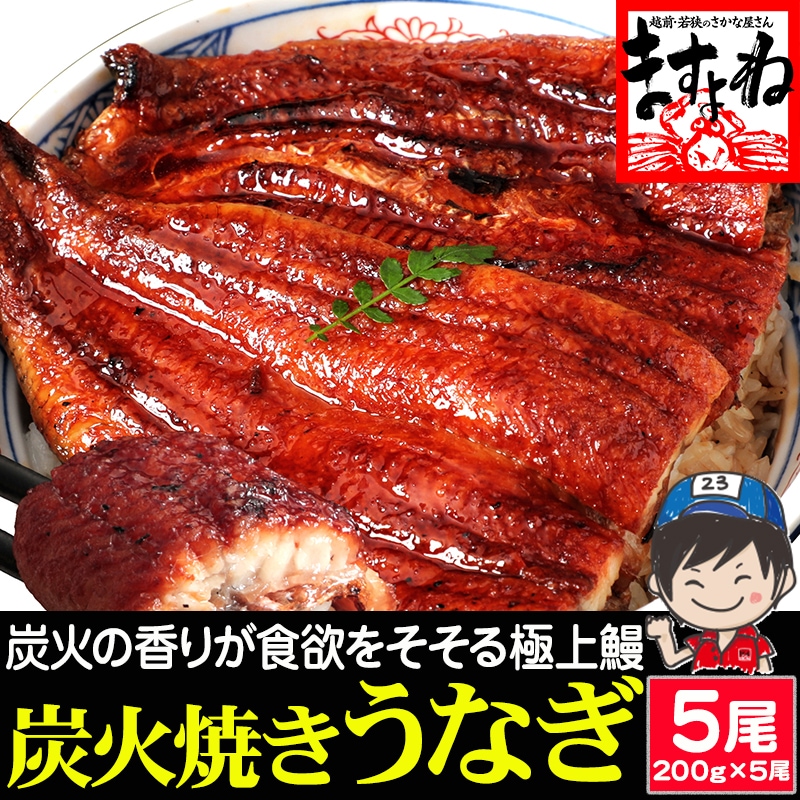 【家計応援セール】本格炭火焼き わが家のうなぎ蒲焼 1kg (200g×5尾) タレ+山椒付 ISO認証 HACCP管理 中国産 父の日 御中元 お中元 【ギフトのし対応】