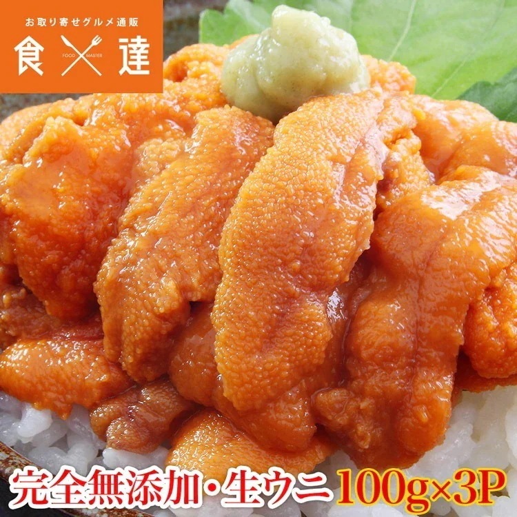 生うに 100gx3パック 完全無添加 みょうばん不使用 ブランチング処理済 ギフト 指定日不可