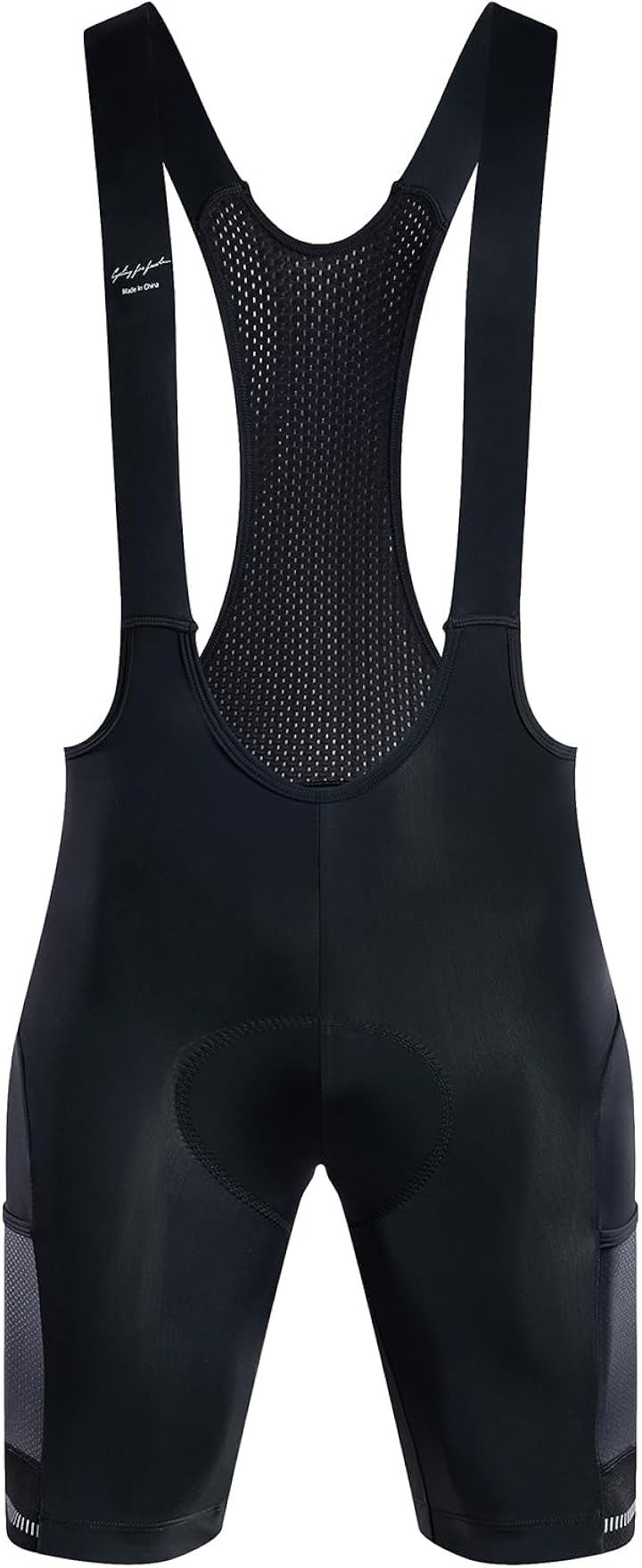 メンズ ビブショーツ サイクルビブパンツ サイクリング ロードバイク 自転車 サイクルウエア 春夏(ブラック, L)