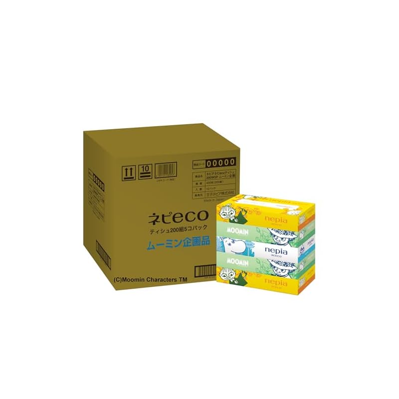 ネピア ネピeco ティシュ ムーミンデザイン 400枚(200組)×60箱(5箱×12パック)【ケース品】FSC