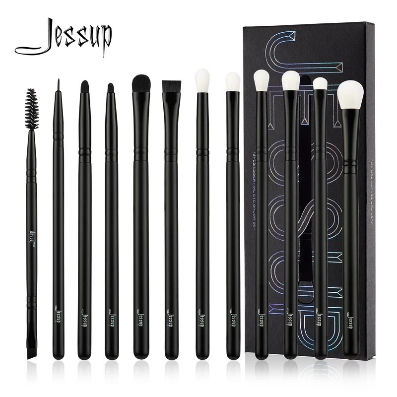 Jessup-アイメイクブラシセット,アイシャドウブラシ,ミックス,アイライナー,アイシャドウ,コスメティックアイライナー,12個ミックス,ブラックt322