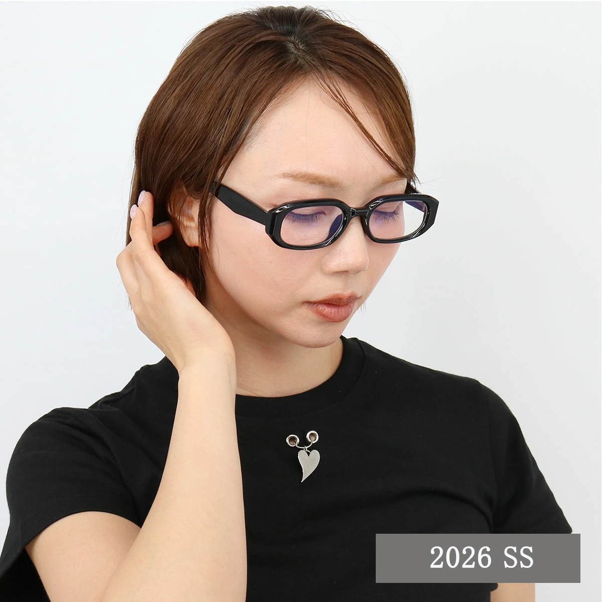 黒フチめがね ZG1GL03BK 伊達メガネ 眼鏡 セルフレーム アイウェア BOX ケース付き ブランド