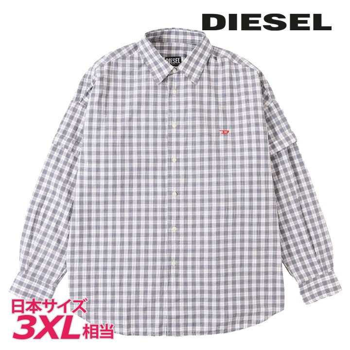長袖コットンシャツ メンズ S-DOUBLER チェック柄 ダブルスリーブ die-m-t-f4-34a